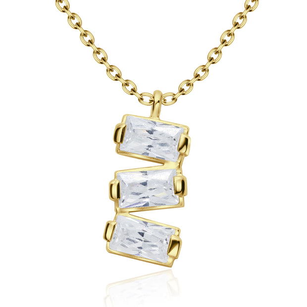 Three Crystal Shaped Necklace SPE-5246