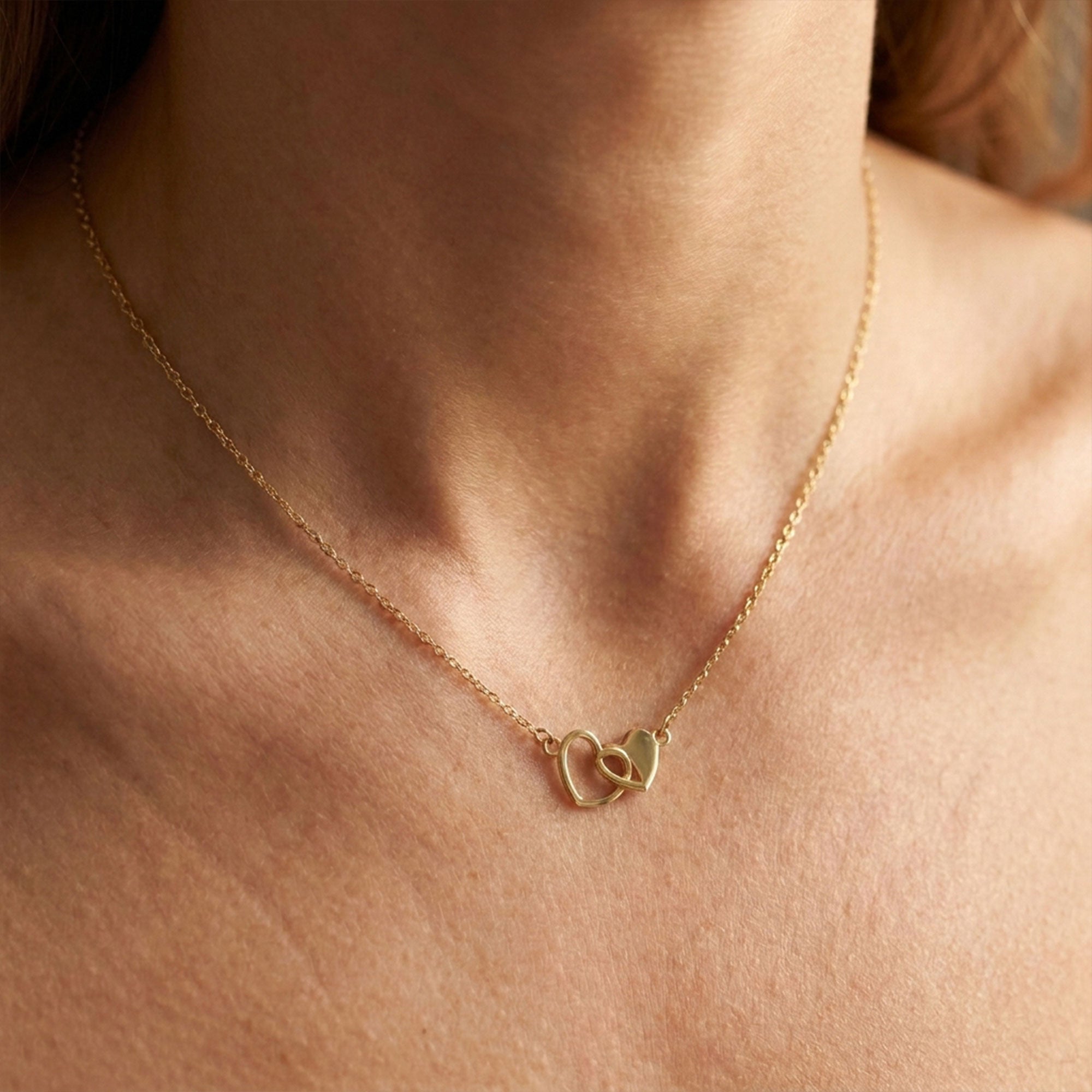 Double Heart Shape Necklace SPE-5255