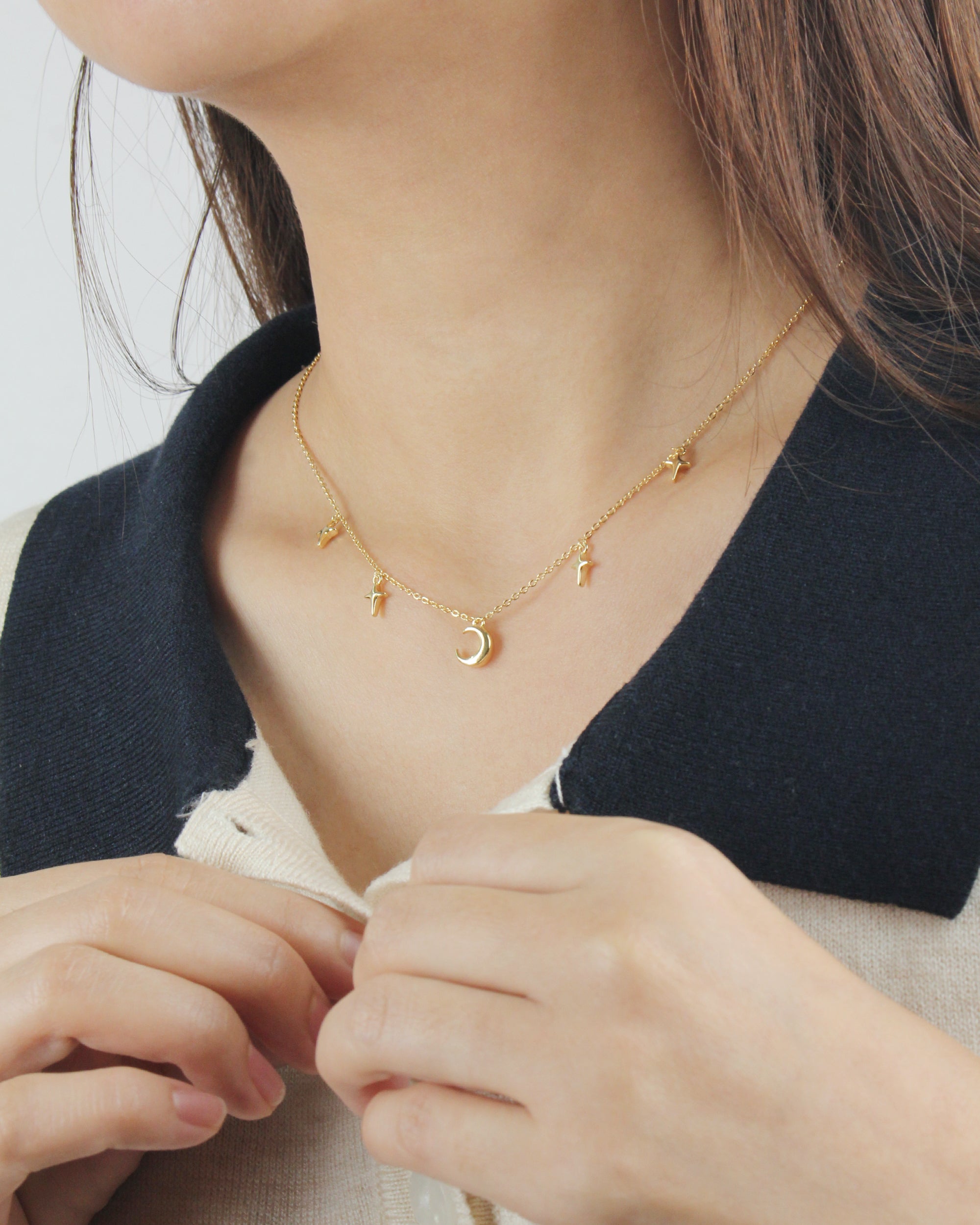 Moon and Stars Necklace SPE-5599