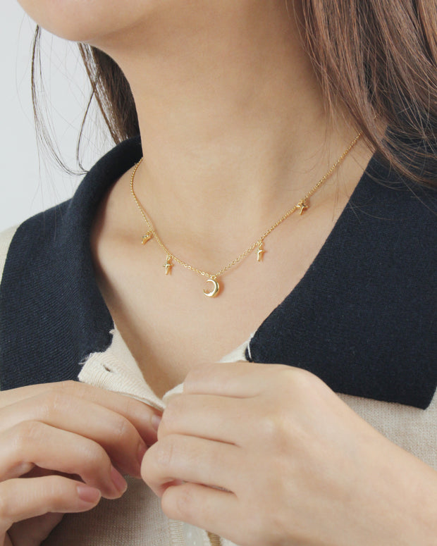 Moon and Stars Necklace SPE-5599