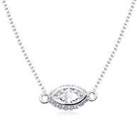 Marquise CZ Milgrain Bezel Necklace SPE-5602