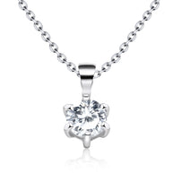 6-Prong Round CZ Solitaire Necklace SPE-972