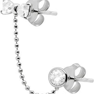 Unique Bow Style Dual Stud with CZ Stones STC-104