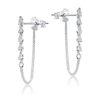 Marquise Cubic Zirconia Chain Stud STC-209