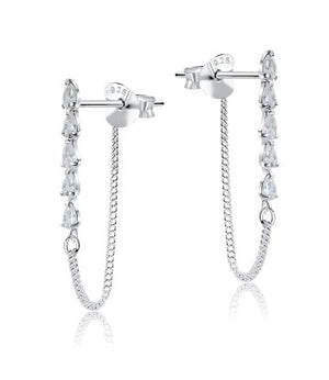 Marquise Cubic Zirconia Chain Stud STC-209