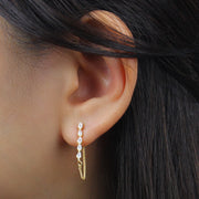 Marquise Cubic Zirconia Chain Stud STC-209