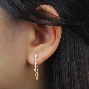 Marquise Cubic Zirconia Chain Stud STC-209