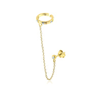 Cubic Zirconia Stud to Ear Cuff Chain Connector STC-222