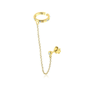 Cubic Zirconia Stud to Ear Cuff Chain Connector STC-222
