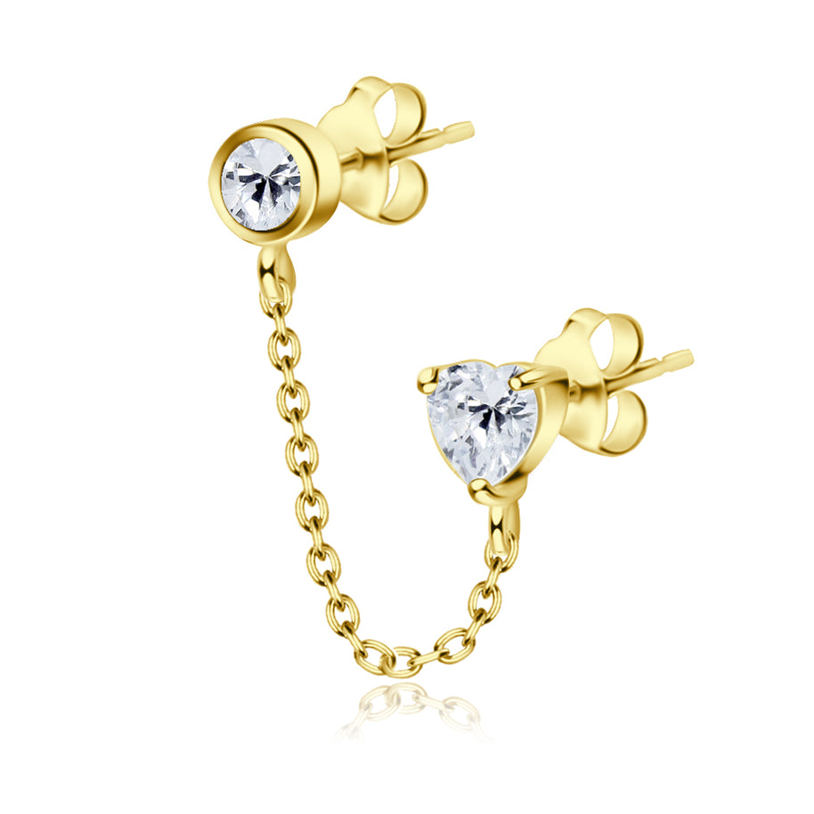 Heart Stud Earring Chain STC-73