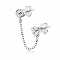 Heart Stud Earring Chain STC-73