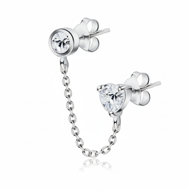 Heart Stud Earring Chain STC-73