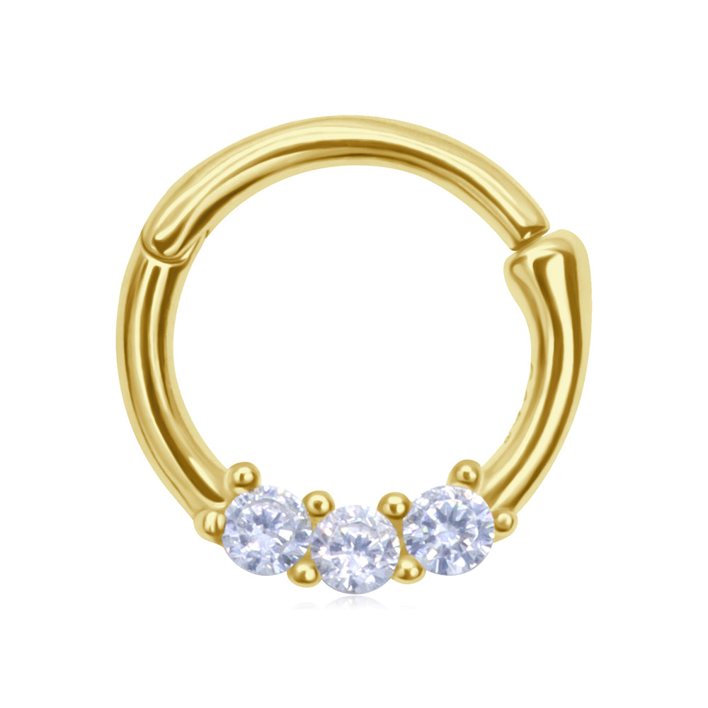 Triple CZ Clicker Ring STCR-123
