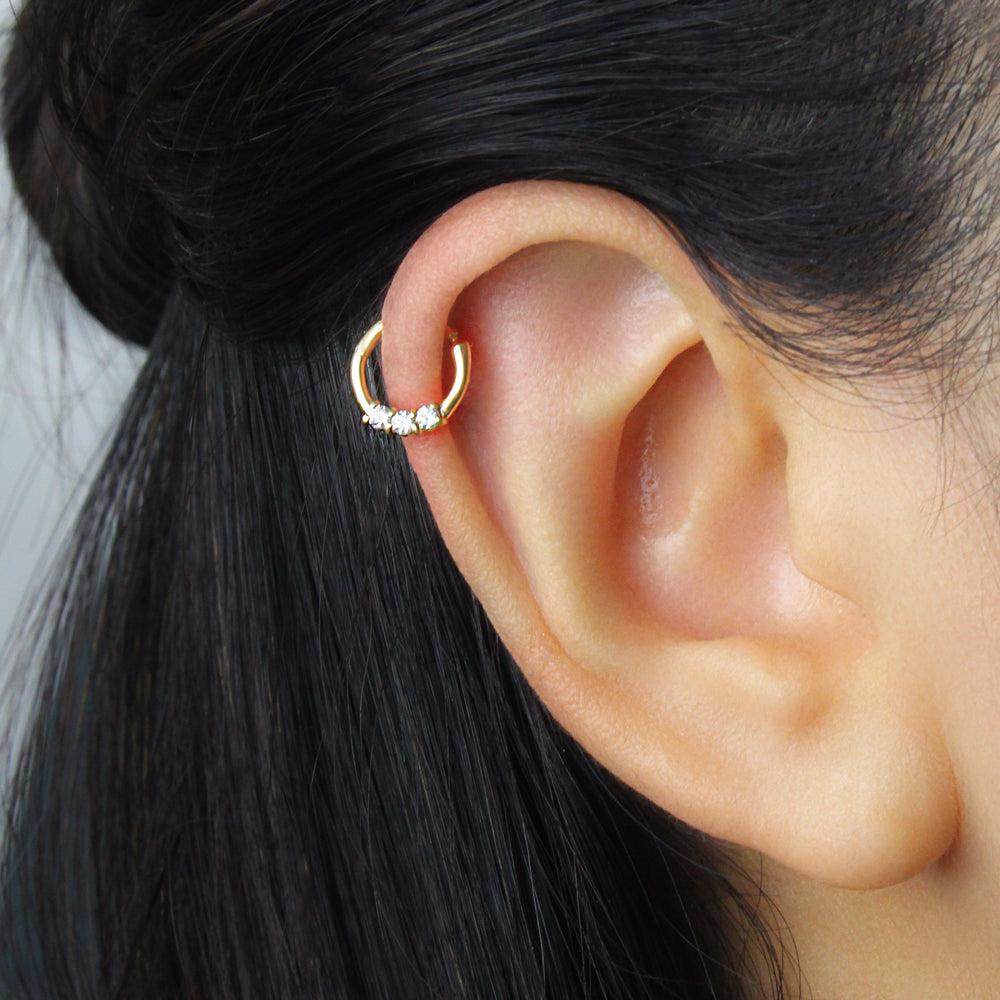 Triple CZ Clicker Ring STCR-123