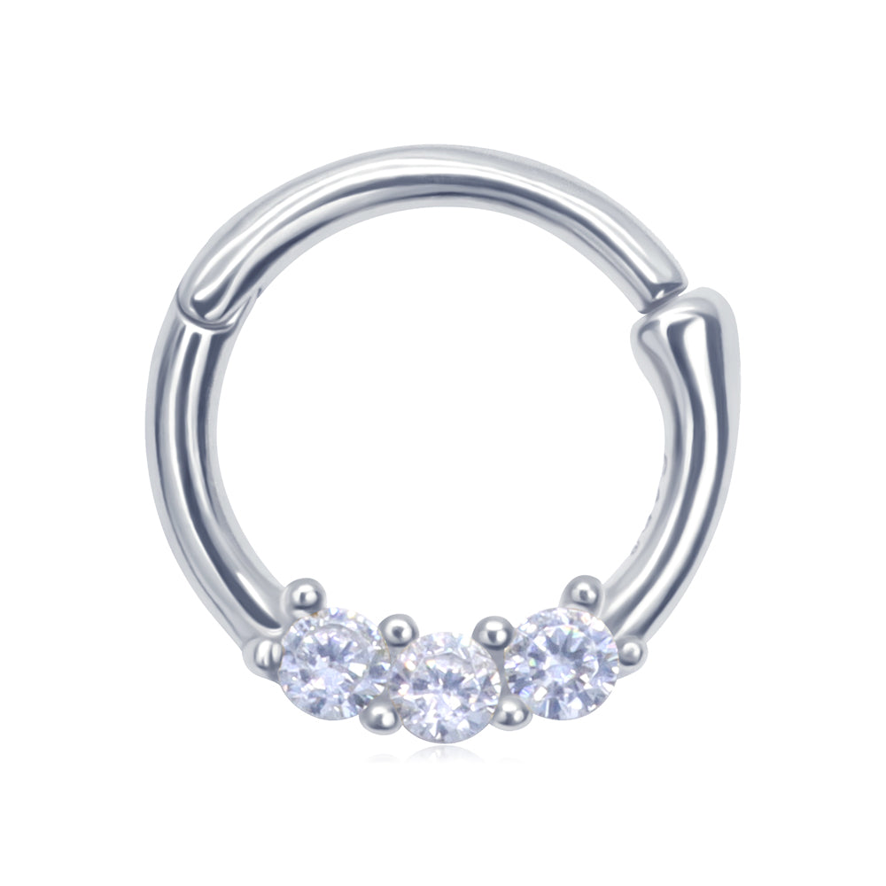Triple CZ Clicker Ring STCR-123