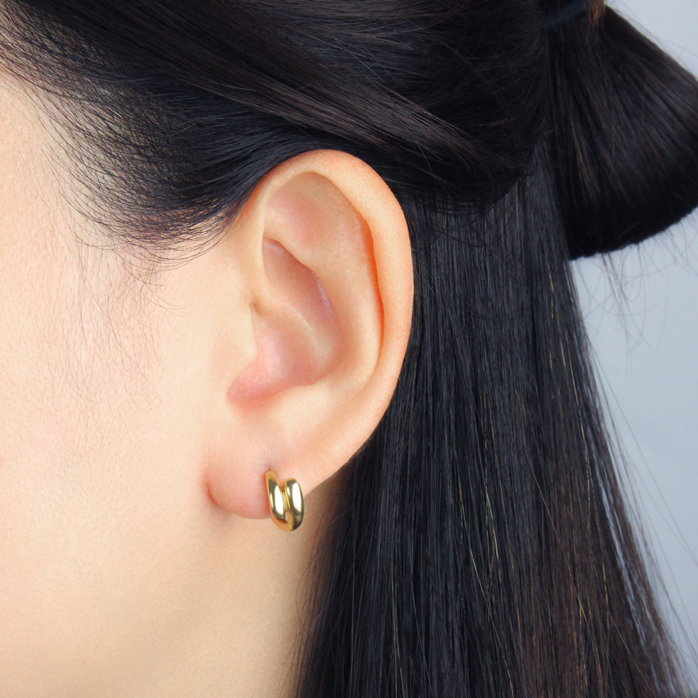 Double Band Chunky Huggie Earring STCR-179