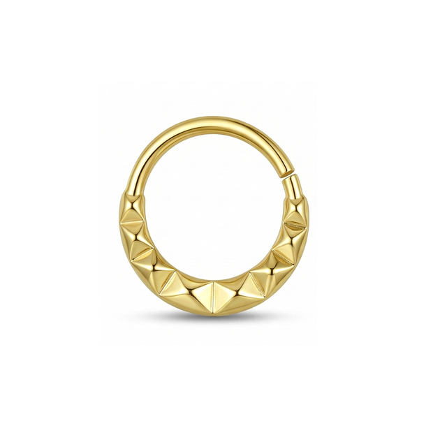 Serrated Pattern Piercing Ring STCR-194
