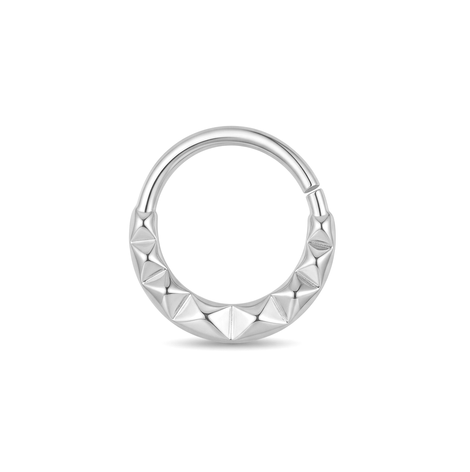 Serrated Pattern Piercing Ring STCR-194