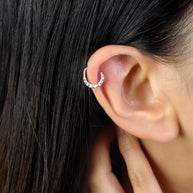 Serrated Pattern Piercing Ring STCR-194