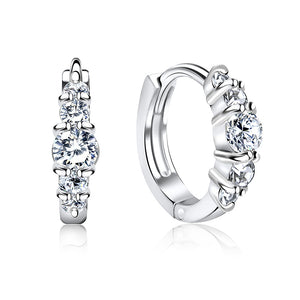 Triple Stones Huggies Earring STHG-01