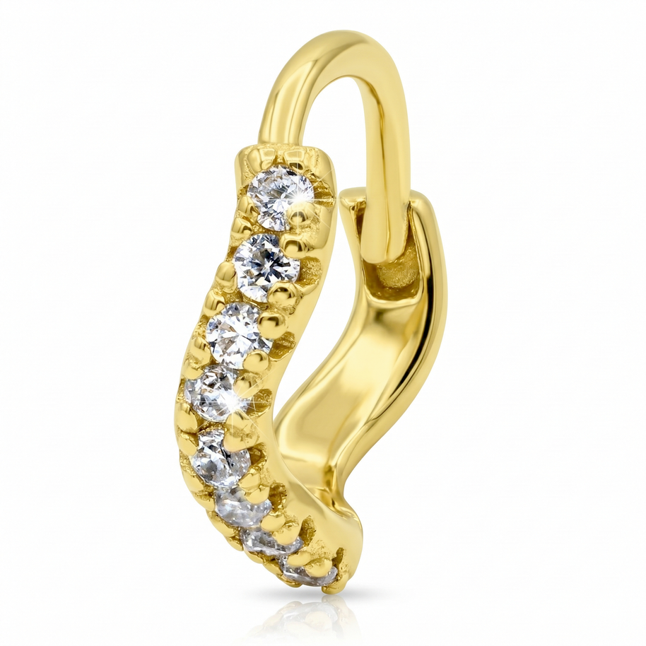 Elegant CZ Huggies Earring STHG-123