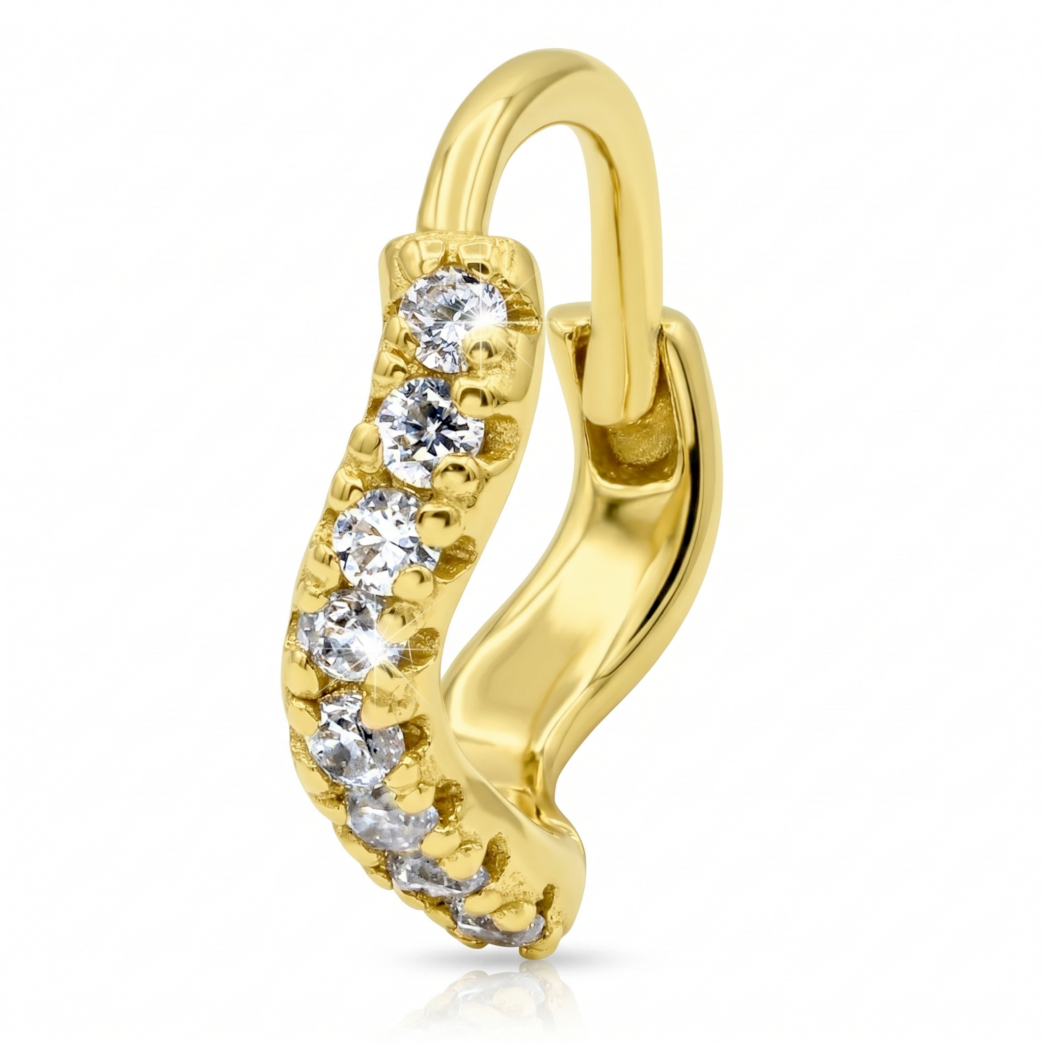 Elegant CZ Huggies Earring STHG-123
