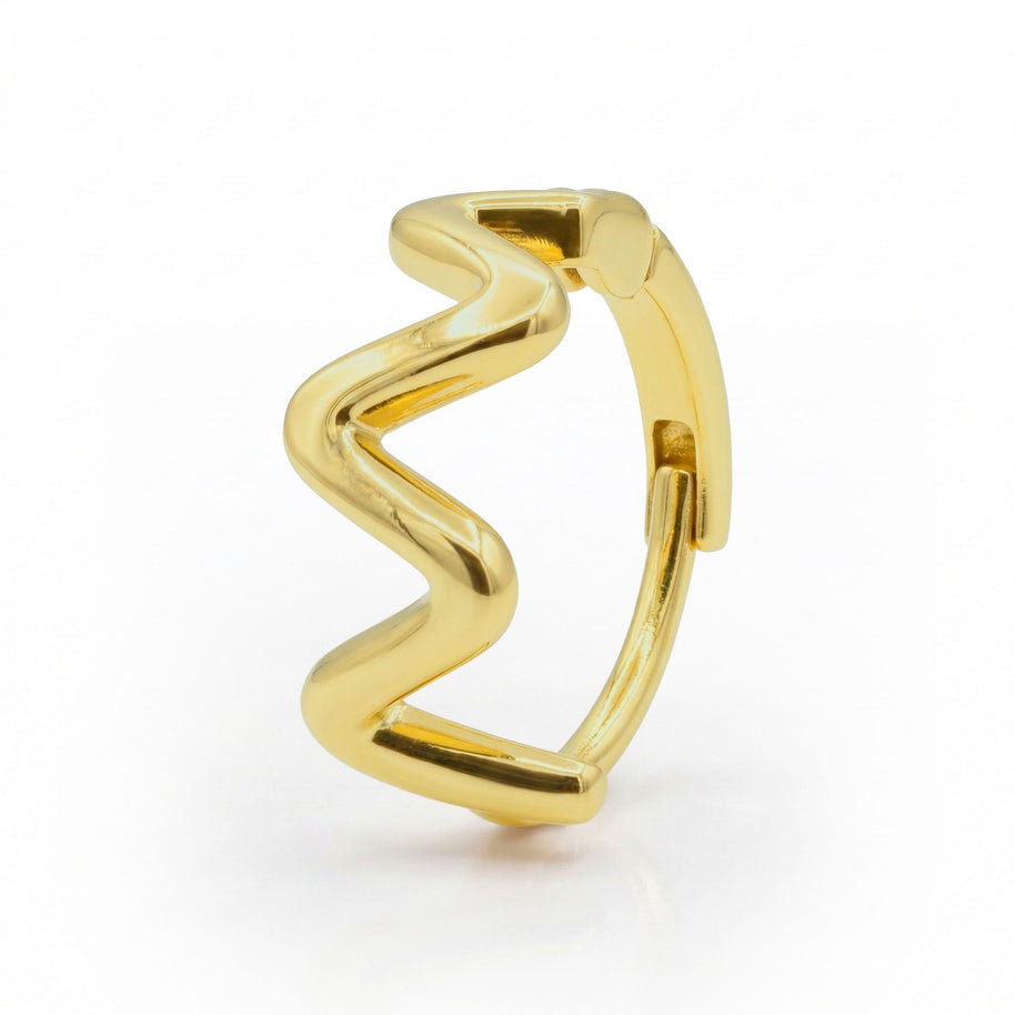 Wave Curved Huggies Earring STHG-124