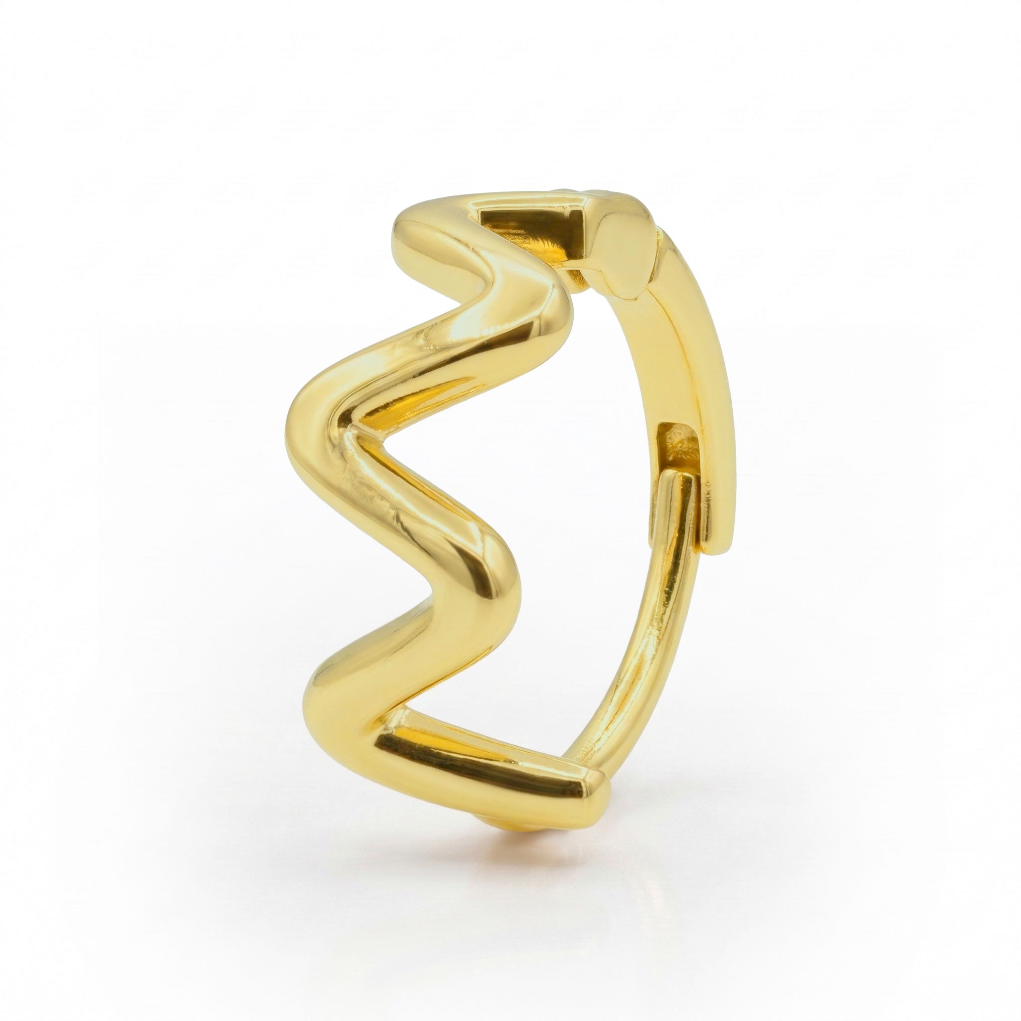 Wave Curved Huggies Earring STHG-124