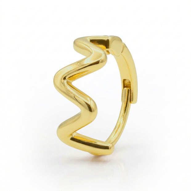 Wave Curved Huggies Earring STHG-124