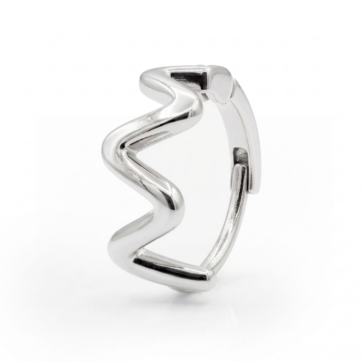 Wave Curved Huggies Earring STHG-124