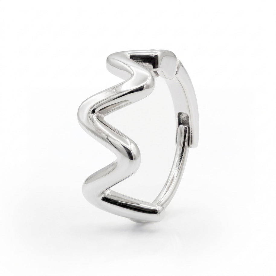 Wave Curved Huggies Earring STHG-124