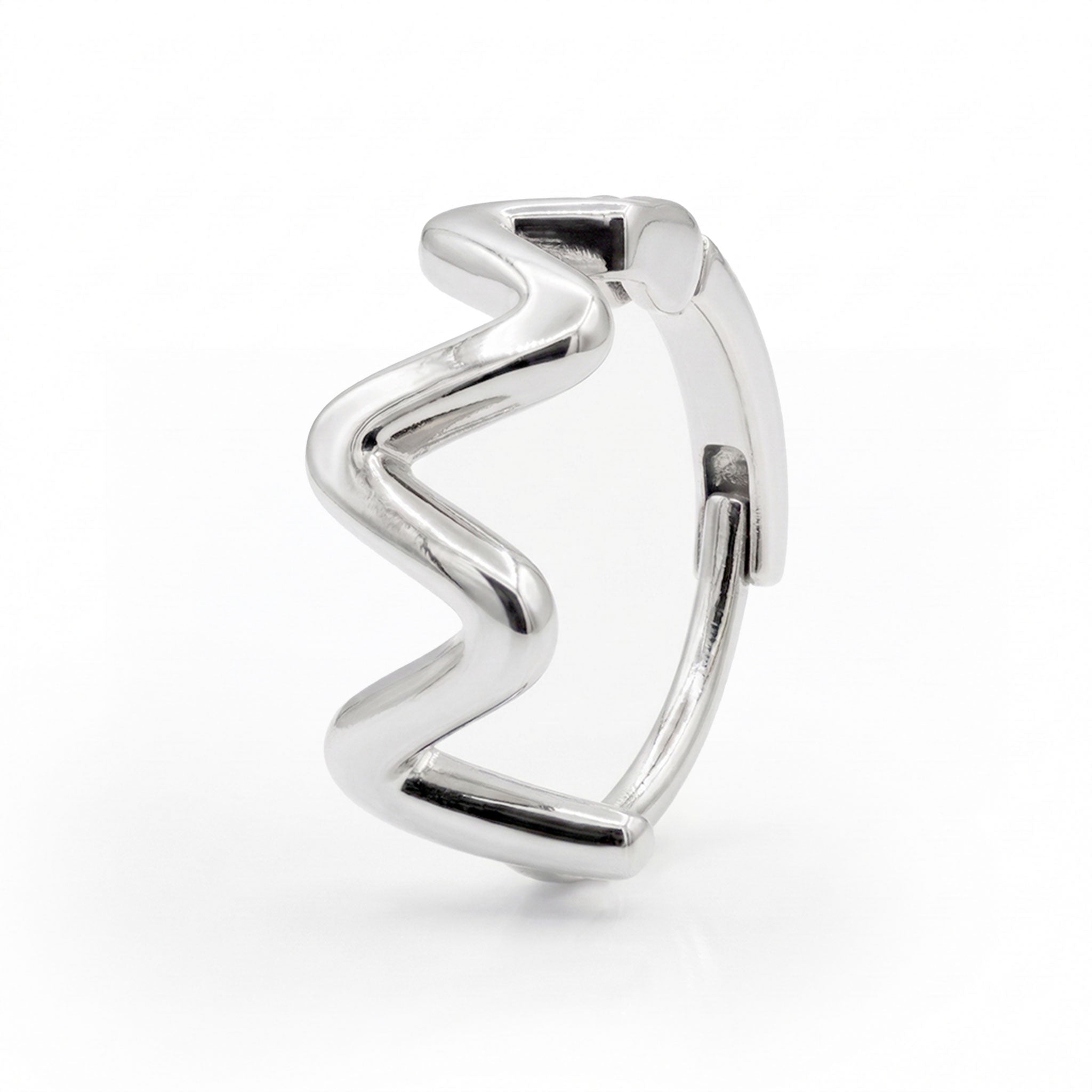 Wave Curved Huggies Earring STHG-124