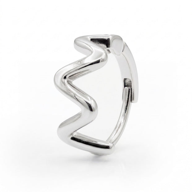 Wave Curved Huggies Earring STHG-124