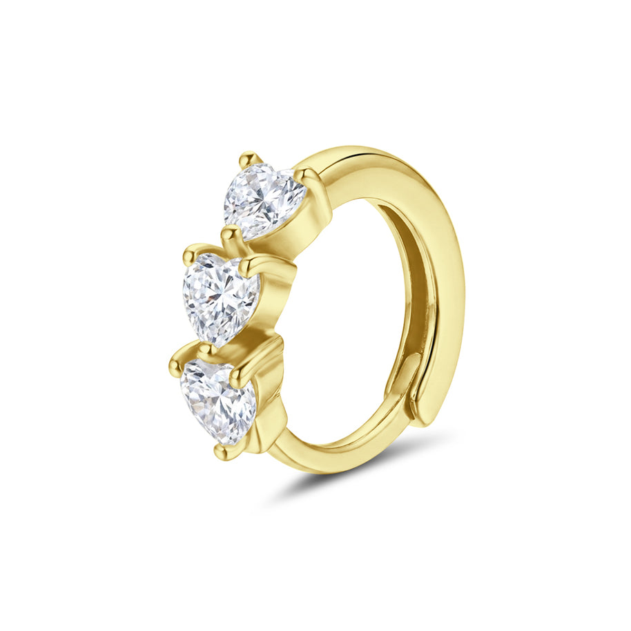 Three Heart Huggies Earring STHG-130