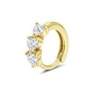 Three Heart Huggies Earring STHG-130