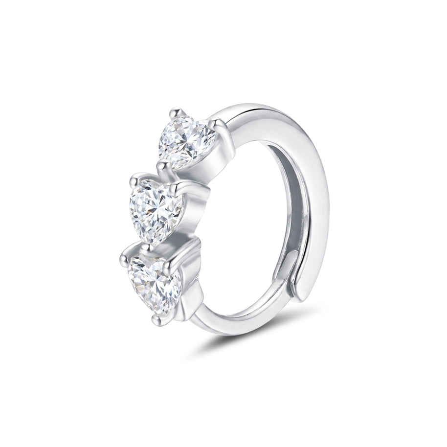 Three Heart Huggies Earring STHG-130