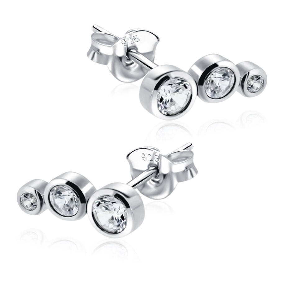 Triple Crystal Stud Earring STS-2397