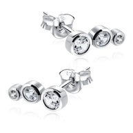 Triple Crystal Stud Earring STS-2397