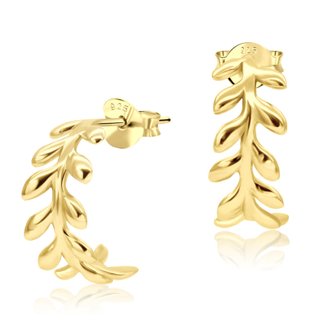 Our Delicate Leaf Patterned Golden Studs STS-3715