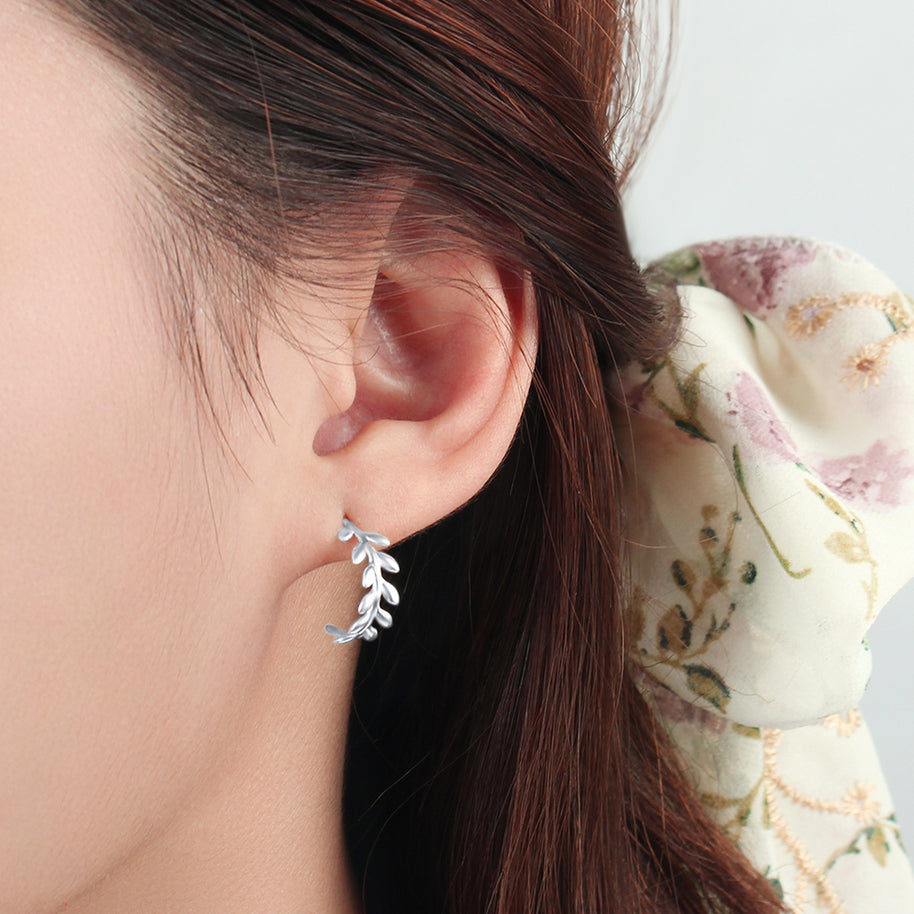 Our Delicate Leaf Patterned Golden Studs STS-3715