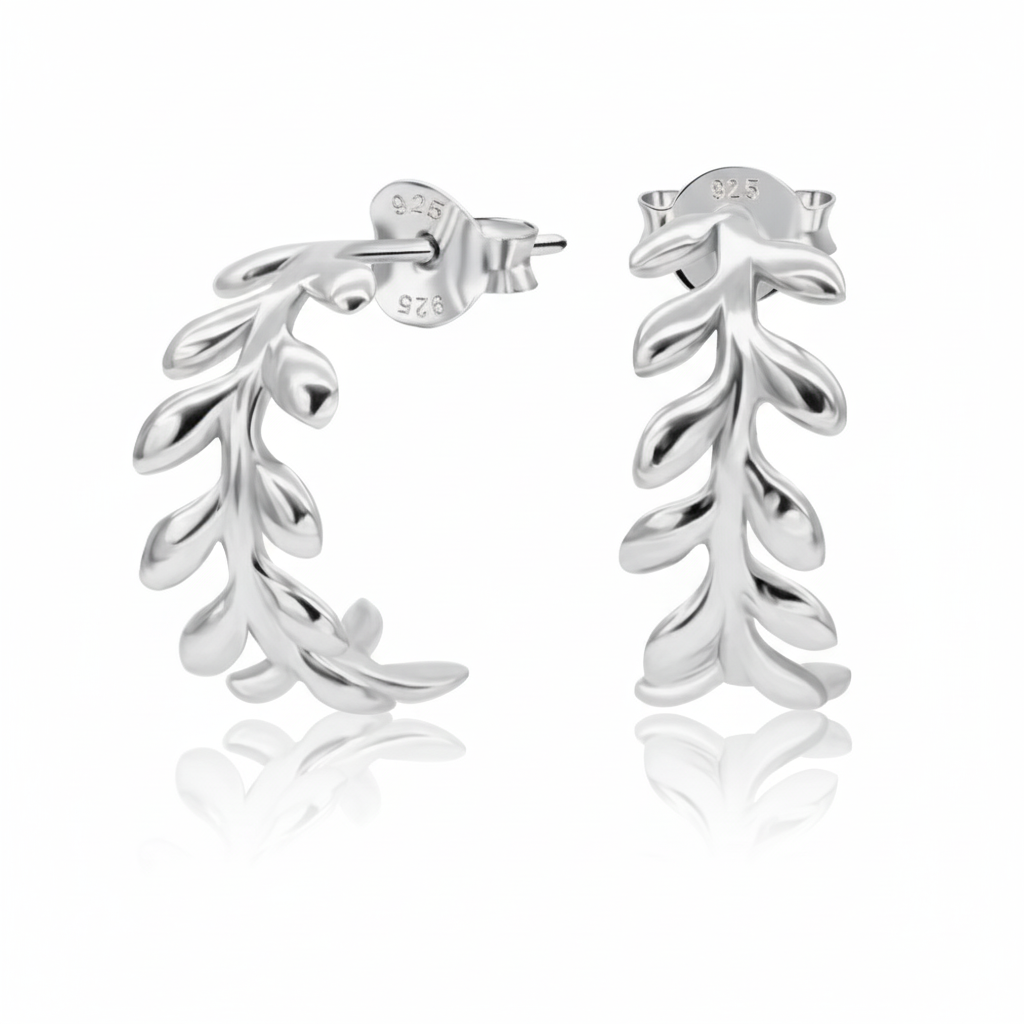 Our Delicate Leaf Patterned Golden Studs STS-3715