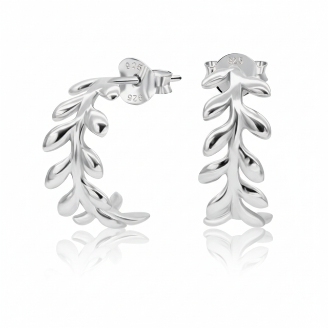 Our Delicate Leaf Patterned Golden Studs STS-3715