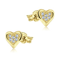 Crystal Heart PavÃ© Stud Earrings STS-5080