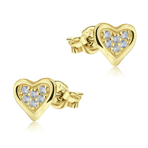 Crystal Heart PavÃ© Stud Earrings STS-5080