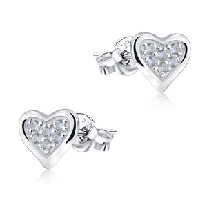 Crystal Heart PavÃ© Stud Earrings STS-5080