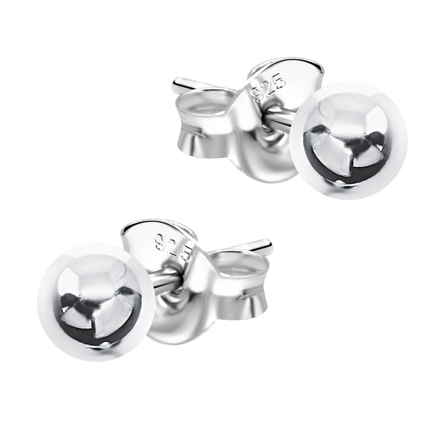 Classic Silver Ball Stud Earrings STS-564-3