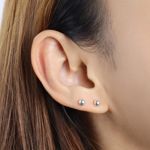 Classic Silver Ball Stud Earrings STS-564-3