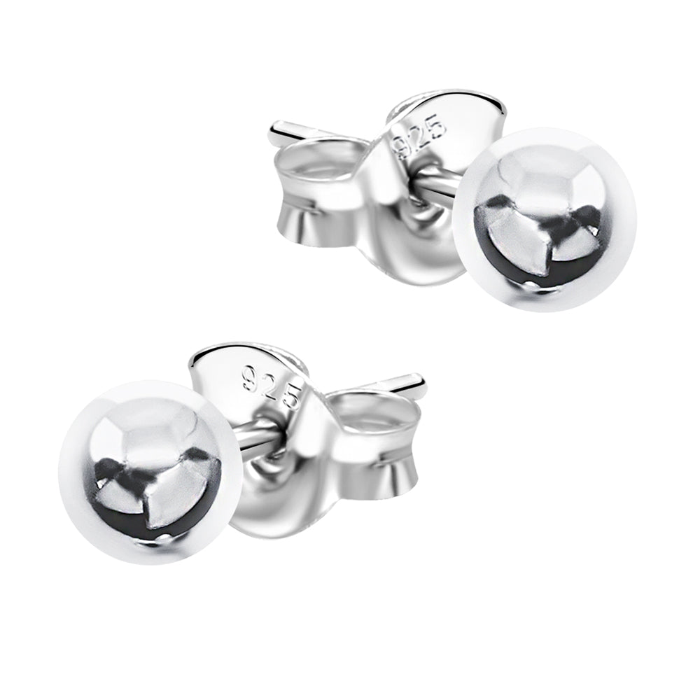 Classic Silver Ball Stud Earrings STS-564-3