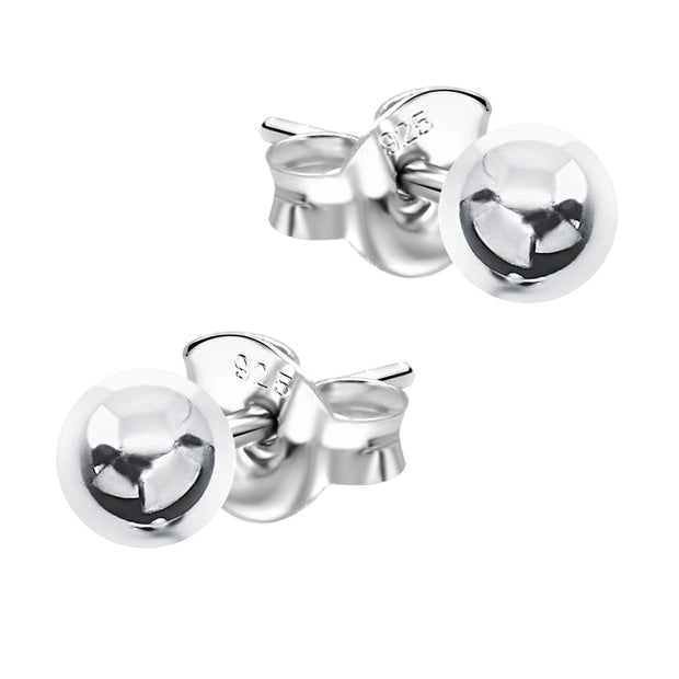 Classic Silver Ball Stud Earrings STS-564-3