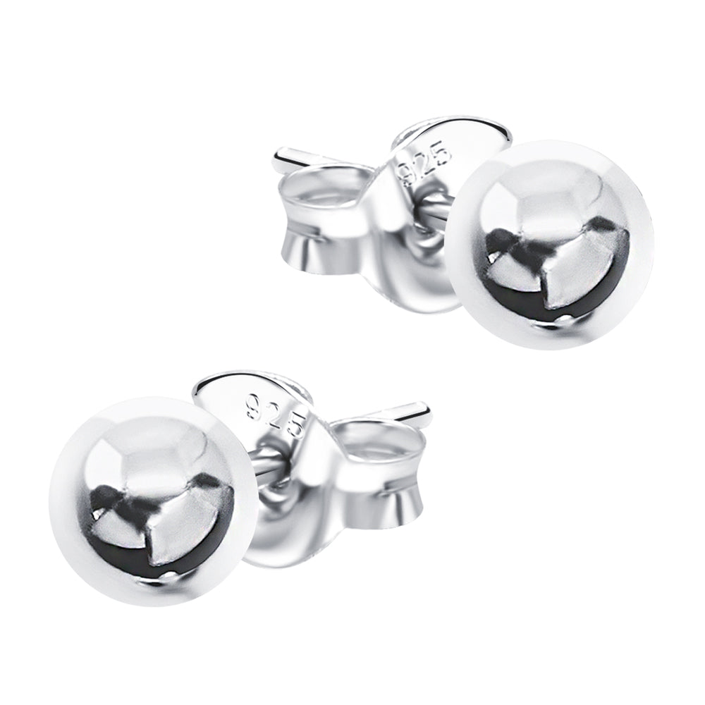Classic Silver Ball Stud Earrings STS-564-4